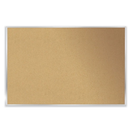 Picture of Aluminum-Frame Natural Corkboard, 96.5 x 48.5, Tan Surface, Satin Aluminum Frame, Ships in 7-10 Business Days