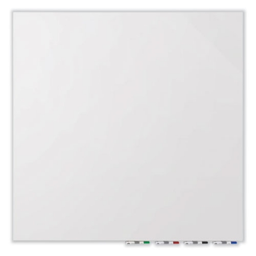Picture of Aria Low Profile Magnetic Glass Whiteboard, 60 x 36, White Surface, Ships in 7-10 Business Days