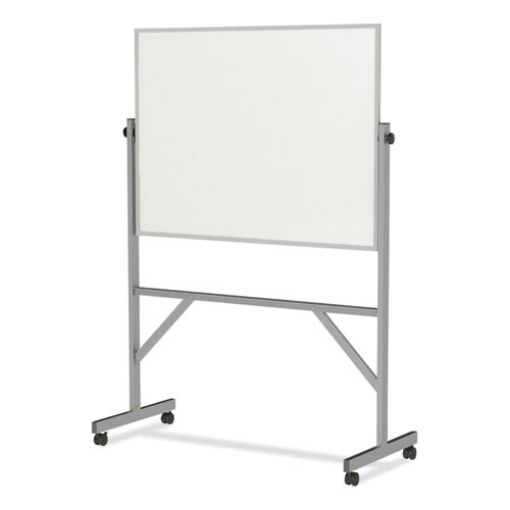 Picture of Reversible Magnetic Porcelain Whiteboard, Satin Aluminum Frame, 53.25 x 72.25, White Surface, Ships in 7-10 Business Days