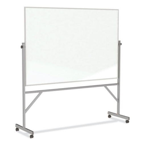 Picture of Reversible Magnetic Porcelain Whiteboard with Satin Aluminum Frame, 77.25 x 78.13, White Surface, Ships in 7-10 Business Days