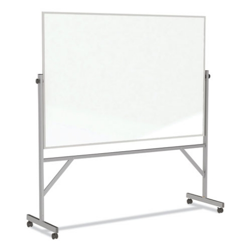 Picture of Reversible Magnetic Porcelain Whiteboard w/Satin Aluminum Frame, 101.25 x 78.25, White Surface, Ships in 7-10 Business Days