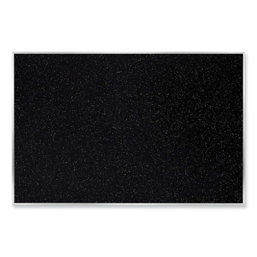 Picture of Satin Aluminum-Frame Recycled Rubber Bulletin Boards, 60.5 x 36.5, Confetti Surface, Ships in 7-10 Business Days