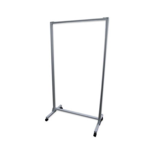 Picture of Acrylic Mobile Divider With Thermometer Access Cutout, 38.5" X 23.75" X 74.19", Clear