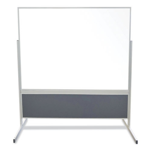 Picture of Double-Sided Magnetic Porcelain Whiteboard, Caramel Vinyl Tackboard w/Aluminum Frame, 50.5x72.88, Ships in 7-10 Business Days