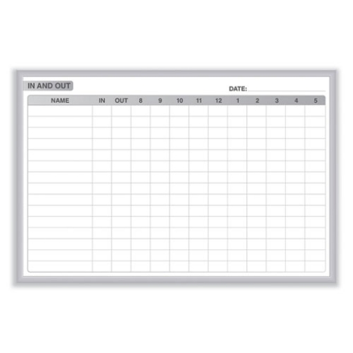 Picture of In/Out Magnetic Whiteboard, 96.5 x 48.5, White/Gray Surface, Satin Aluminum Frame, Ships in 7-10 Business Days