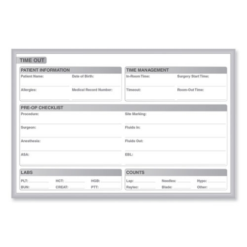 Picture of Time Out Magnetic Whiteboard, 24.5 x 18.5, White/Gray Surface, Satin Aluminum Frame, Ships in 7-10 Business Days