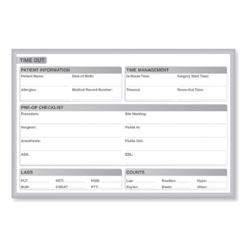 Picture of Time Out Magnetic Whiteboard, 36 x 24, White/Gray Surface, Satin Aluminum Frame, Ships in 7-10 Business Days