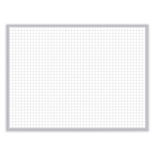 Picture of 1 x 1 Grid Magnetic Whiteboard, 36 x 24, White/Gray Surface, Satin Aluminum Frame, Ships in 7-10 Business Days