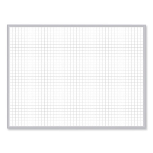 Picture of 1 x 1 Grid Magnetic Whiteboard, 72.5 x 48.5, White/Gray Surface, Satin Aluminum Frame, Ships in 7-10 Business Days