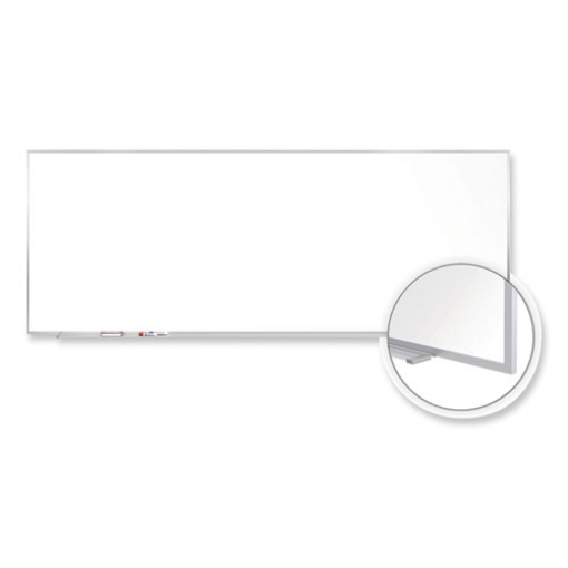 Picture of Magnetic Porcelain Whiteboard with Satin Aluminum Frame, 144.5 x 48.5, White Surface, Ships in 7-10 Business Days