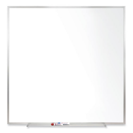 Picture of Magnetic Porcelain Whiteboard with Satin Aluminum Frame, 48.5 x 48.5, White Surface, Ships in 7-10 Business Days