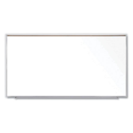 Picture of Magnetic Porcelain Whiteboard with Satin Aluminum Frame and Map Rail, 120.59 x 60.47, White Surface, Ships in 7-10 Bus Days