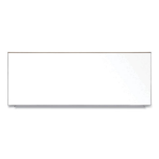 Picture of Magnetic Porcelain Whiteboard with Satin Aluminum Frame and Map Rail, 144.59 x 60.47, White Surface, Ships in 7-10 Bus Days