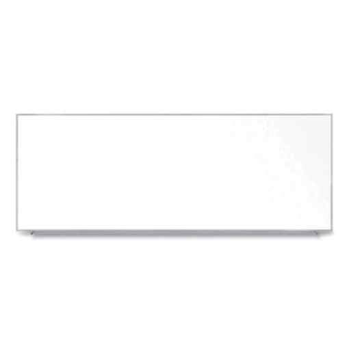 Picture of Magnetic Porcelain Whiteboard with Aluminum Frame, 144.59 x 60.47, White Surface, Satin Aluminum Frame,Ships in 7-10 Bus Days