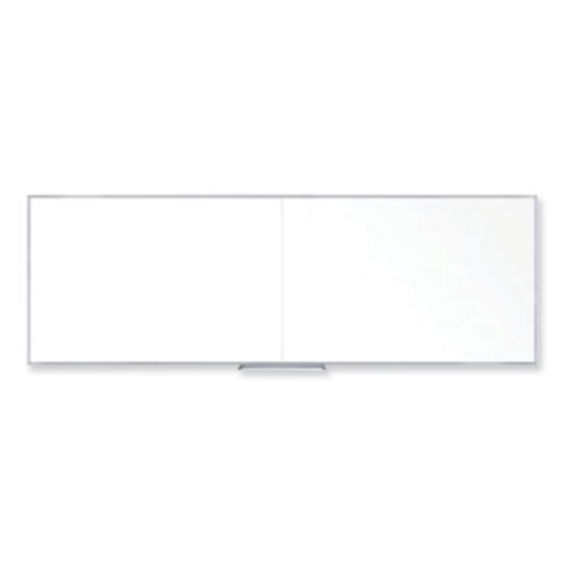 Picture of Non-Magnetic Whiteboard with Aluminum Frame, 144.63 x 48.47, White Surface, Satin Aluminum Frame, Ships in 7-10 Business Days