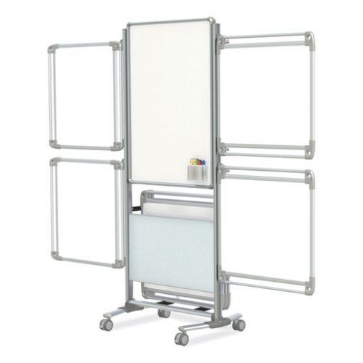 Picture of Nexus Easel Whiteboard, 32 x 76.13, White Surface, Satin Aluminum Frame, Ships in 7-10 Business Days