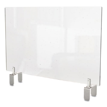 Picture of Clear Partition Extender With Attached Clamp, 29 X 3.88 X 18, Thermoplastic Sheeting