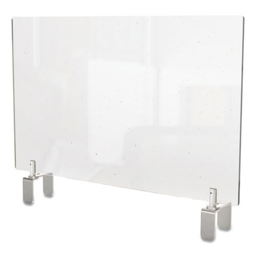 Picture of Clear Partition Extender With Attached Clamp, 36 X 3.88 X 18, Thermoplastic Sheeting