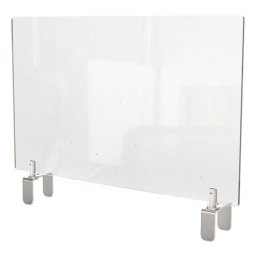 Picture of Clear Partition Extender With Attached Clamp, 42 X 3.88 X 18, Thermoplastic Sheeting