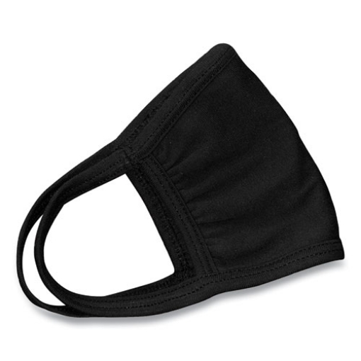 Picture of Cotton Face Mask with Antimicrobial Finish, Black, 10/Pack