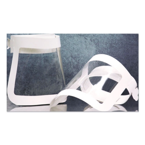 Picture of Face Shield, 20.5 to 26.13 x 10.69, One Size Fits All, Clear/White, 225/Carton