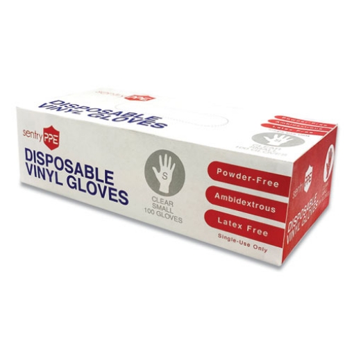 Picture of Single Use Vinyl Glove, Clear, Small, 100/box, 10 Boxes/carton