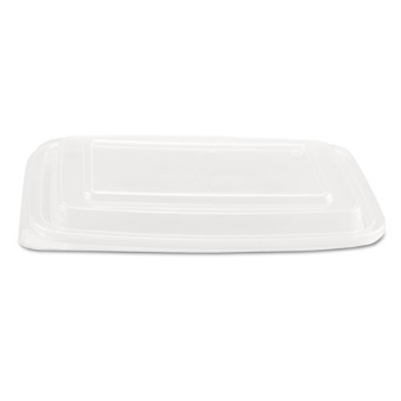 Picture of Microwave Safe Container Lid, Fits 24-32 oz, Rectangular, Clear, Plastic, 75/Bag, 4 Bags/Carton