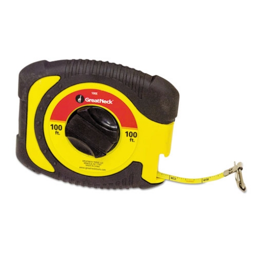 Picture of English Rule Measuring Tape, 0.38" x 100 ft, Steel, Yellow