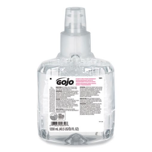 Picture of Clear and Mild Foam Handwash Refill, For GOJO LTX-12 Dispenser, Fragrance-Free, 1,200 mL Refill, 2/Carton