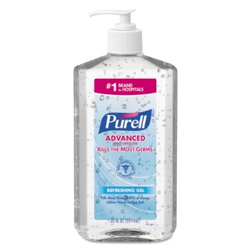 Picture of Advanced Hand Sanitizer Refreshing Gel, 20 oz Pump Bottle, Clean Scent, 12/Carton