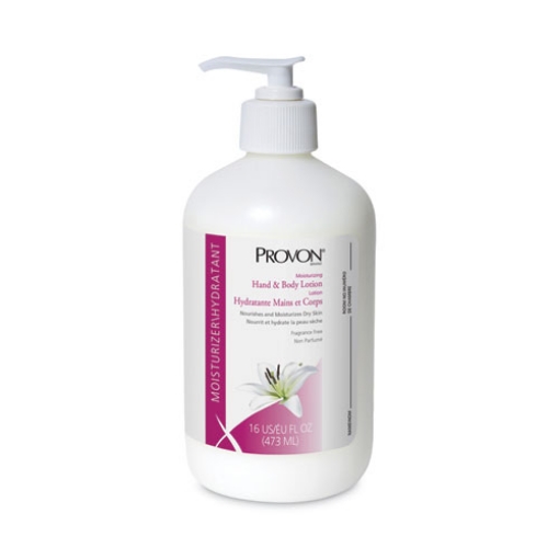 Picture of Moisturizing Hand and Body Lotion, 16 oz Pump Bottle, Fragrance-Free, 12/Carton