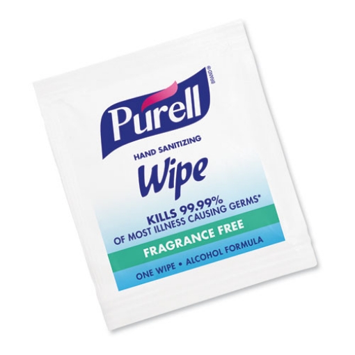 Picture of Sanitizing Hand Wipes, Individually Wrapped, 1-Ply, 4.5 x 6.5, Lemon, White, 1,800/Carton