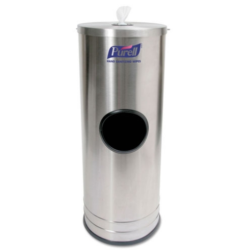 Picture of Dispenser Stand For Sanitizing Wipes, 1,500 Wipe Capacity, 10.25 X 10.25 X 14.5, Stainless Steel
