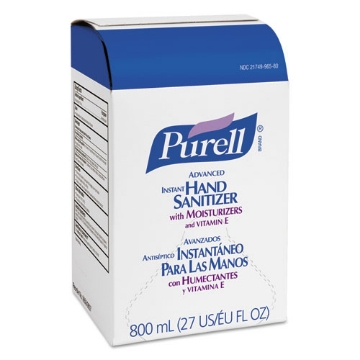 Picture of Advanced Hand Sanitizer Gel, Bag-in-Box, 800 mL Refill, Unscented, 12/Carton
