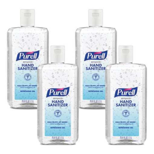 Picture of Advanced Hand Sanitizer Refreshing Gel, 1 L Flip Cap Bottle, Clean Scent, 4/Carton