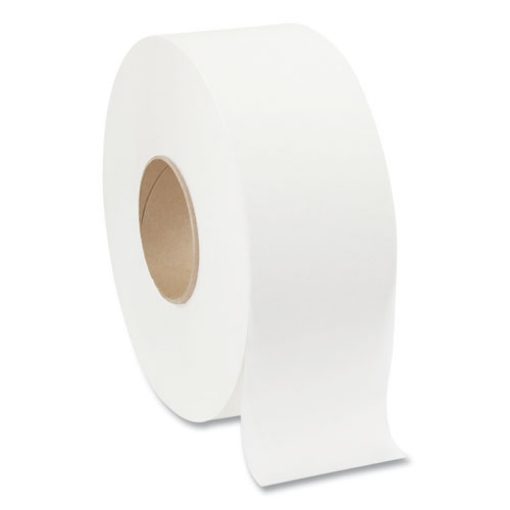 Picture of Jumbo Jr. Bathroom Tissue Roll, Septic Safe, 2-Ply, White, 3.5" x 1,000 ft, 8 Rolls/Carton