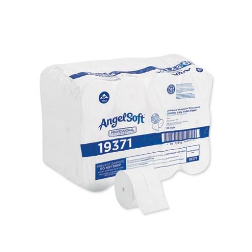 Picture of Compact Coreless Bath Tissue, Septic Safe, 2-Ply, White, 750 Sheets/roll, 36/carton