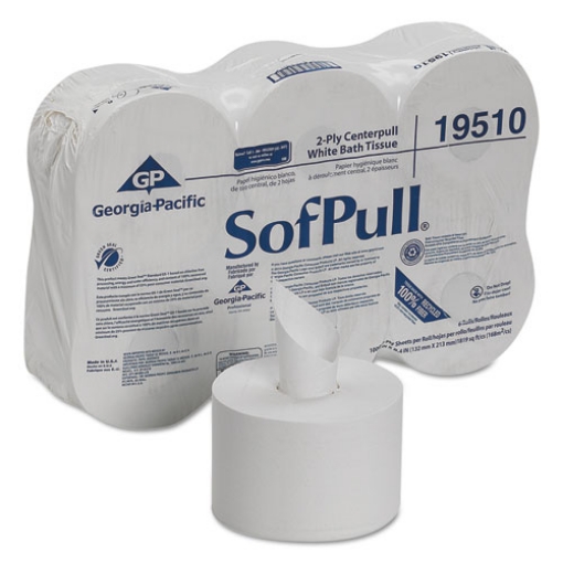 Picture of HIGH CAPACITY CENTER PULL TISSUE, SEPTIC SAFE, 2-PLY, WHITE, 1,000/ROLL, 6 ROLLS/CARTON