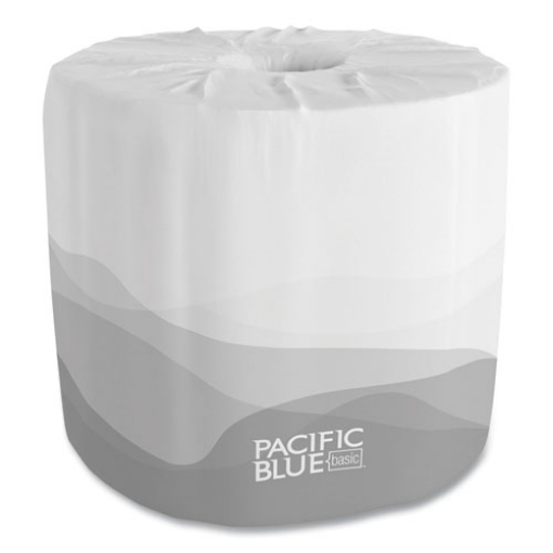 Picture of Pacific Blue Basic Bathroom Tissue, Septic Safe, 2-Ply, White, 550 Sheets/roll, 80 Rolls/carton