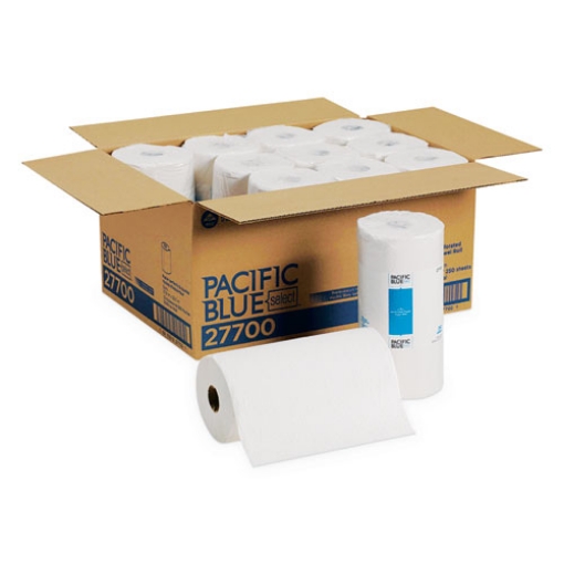 Picture of Pacific Blue Select Two-Ply Perforated Paper Kitchen Roll Towels, 2-Ply, 11 x 8.8, White, 250/Roll, 12 Rolls/Carton