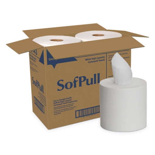 Picture of SofPull Perforated Paper Towel, 1-Ply, 7.8 x 15, White, 560/Roll, 4 Rolls/Carton