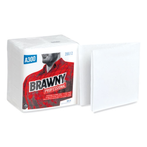Picture of Professional Cleaning Towels, 1-Ply, 12 X 13, White, 50/pack, 12 Packs/carton
