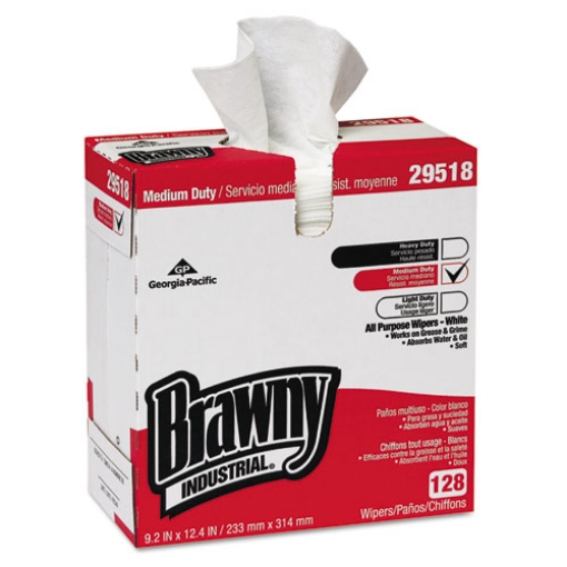 Picture of Airlaid Medium Duty Wipers, Cloth, 1-Ply, 9.2 x 12.4, Unscented, White, 128/Box, 10 Boxes/Carton