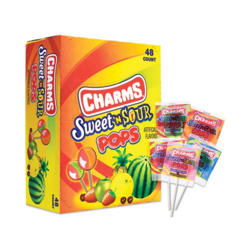 Picture of Sweet and Sour Pop, Assorted Flavors, 0.63 oz, 48/Carton,  Ships in 1-3 Business Days