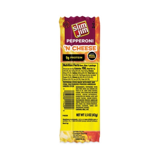 Picture of Pepperoni and Cheese Meat Sticks, 1.5 oz, 18/Carton, Ships in 1-3 Business Days