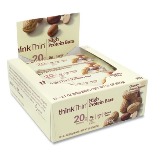 Picture of High Protein Bars, Chunky Peanut Butter, 2.1 Oz Bar, 10 Bars/carton, Ships In 1-3 Business Days