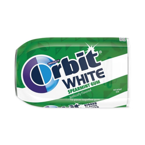 Picture of White Sugar-Free Gum, Spearmint, 15 Pieces/Pack, 9 Packs/Carton, Ships in 1-3 Business Days