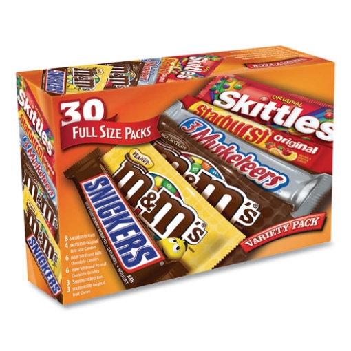 Picture of Full-Size Candy Bars Variety Pack, Assorted, 30/box, Ships In 1-3 Business Days