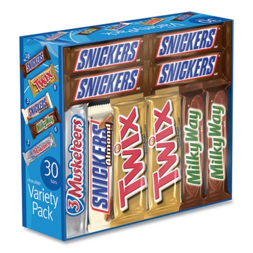 Picture of Full-Size Candy Bars Variety Pack, Assorted, 30/box, Ships In 1-3 Business Days