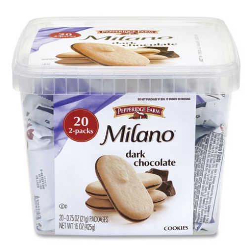 Picture of Milano Dark Chocolate Cookies, 0.75 Oz Pack, 20 Packs/box, Ships In 1-3 Business Days